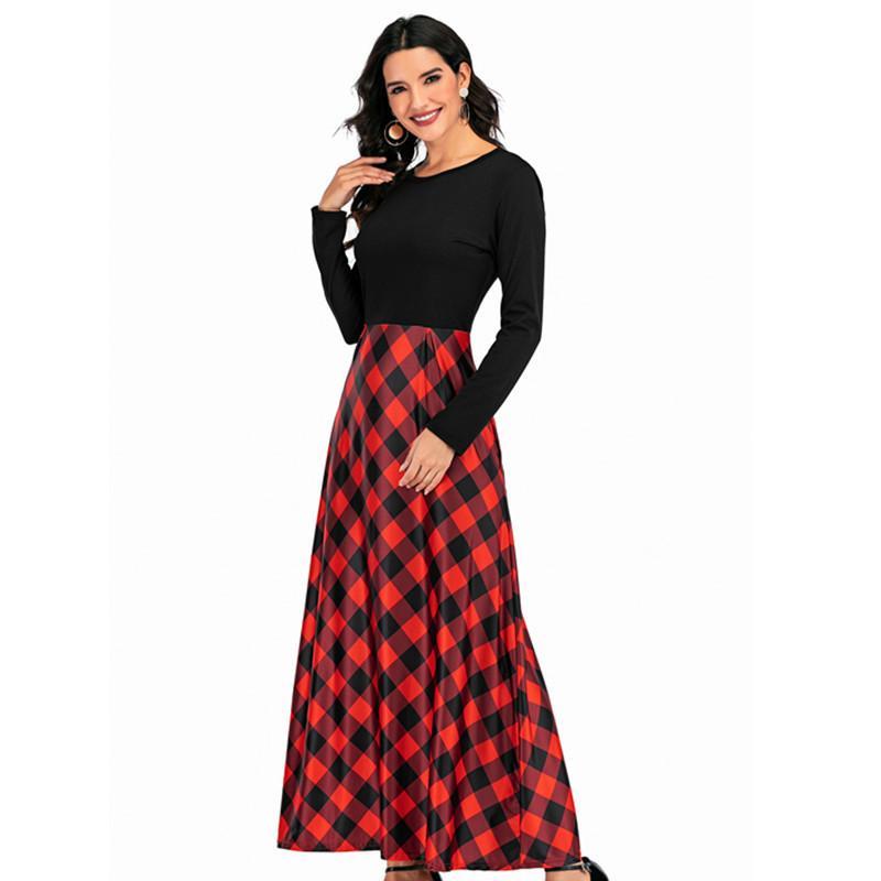 Women Long Sleeve Loose Pockets Long Dresses