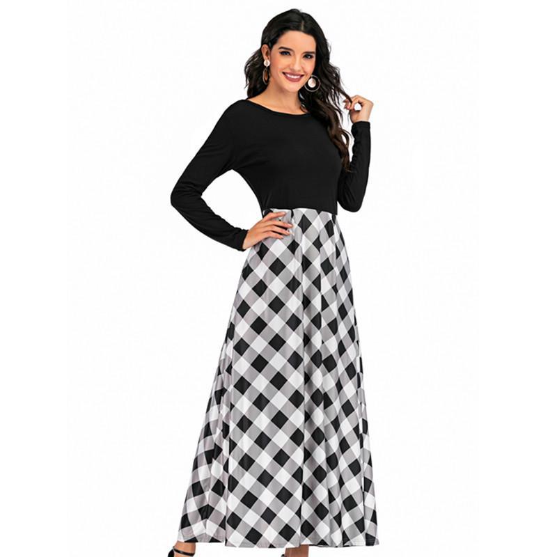 Women Long Sleeve Loose Pockets Long Dresses