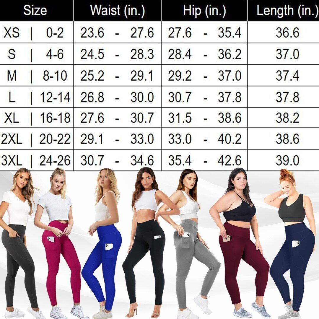 High Waist Stretch Tummy Booty  Plus-Size Leggings with Pockets