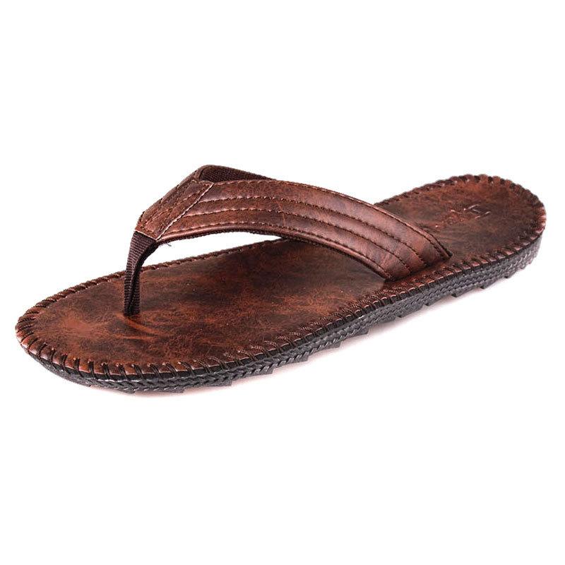 Summer trend men's slippers flip flops non-slip platform flat-heel beach shoes