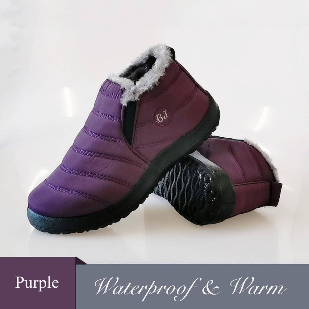 Snow Boots Winter Female Slip On Flat Casual Shoes Waterproof Ultralight Footwear