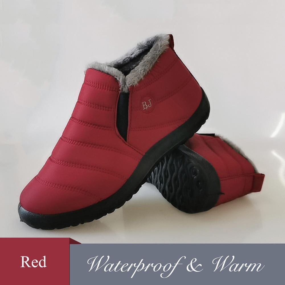 Snow Boots Winter Female Slip On Flat Casual Shoes Waterproof Ultralight Footwear