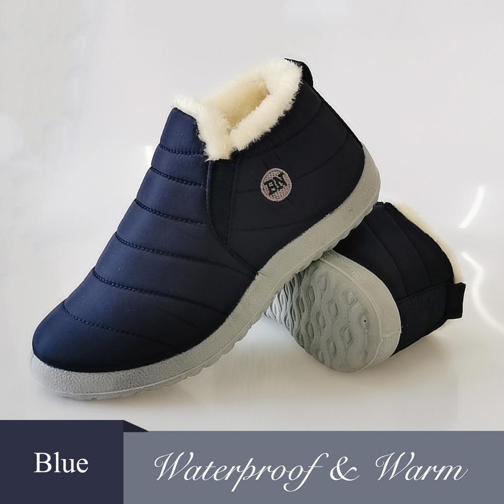 Snow Boots Winter Female Slip On Flat Casual Shoes Waterproof Ultralight Footwear